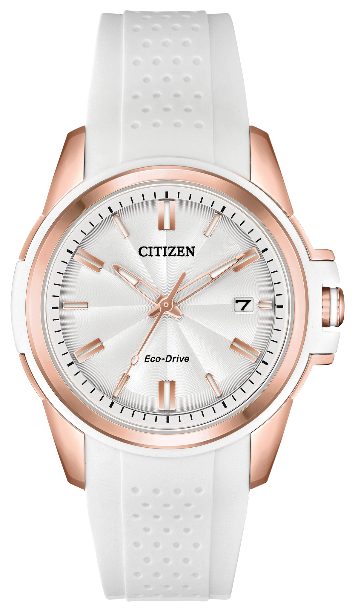 AR - Ladies Eco-Drive FE6136-01A White Silicon Strap Watch | CITIZEN
